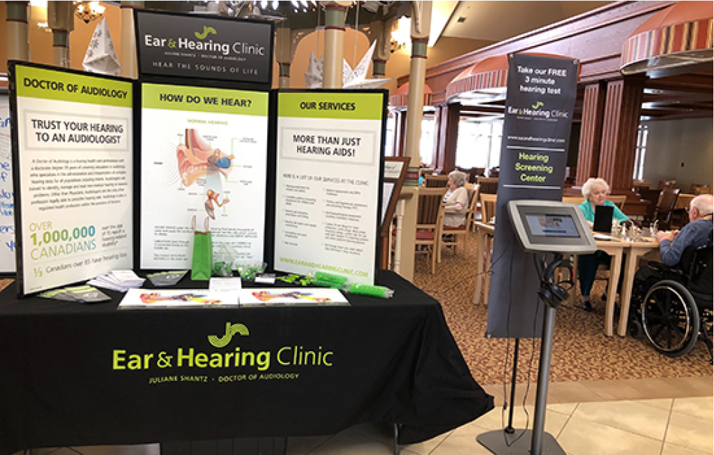 Ear and Hearing Clinic show booth