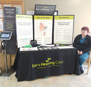 Ear and Hearing Clinic trade show booth