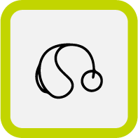 Hearing aids and assistive technology icon