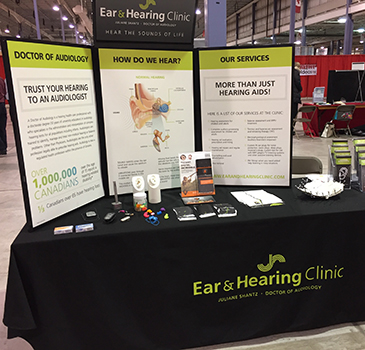 Ear and Hearing Clinic show booth
